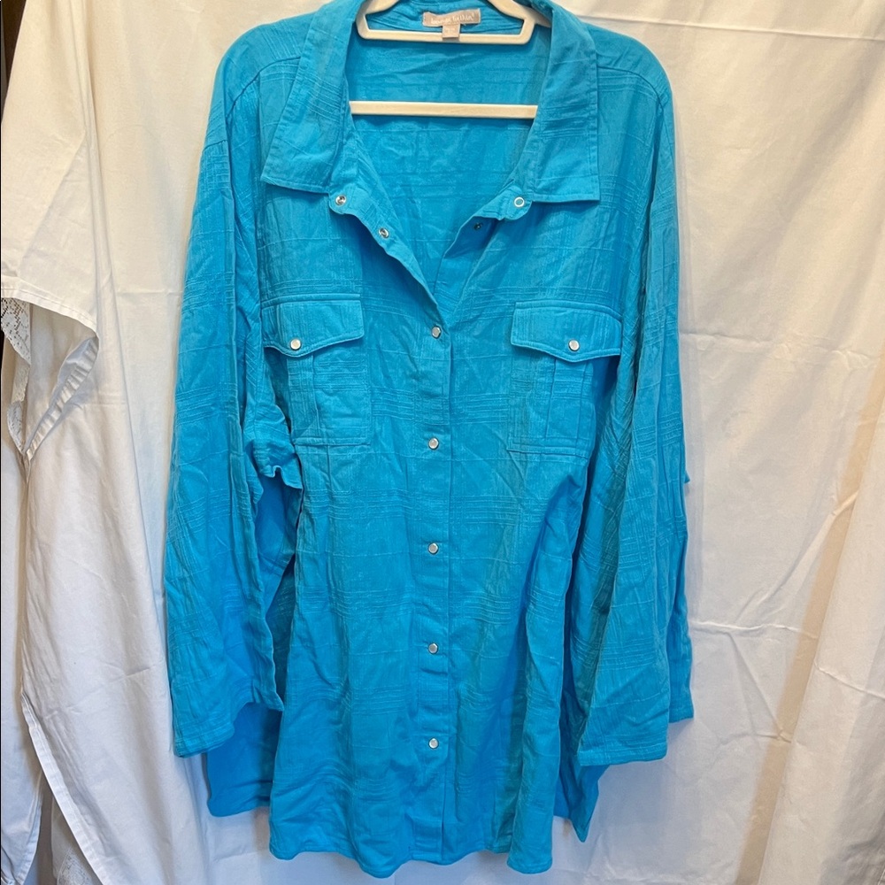 4x Woman Within Teal  Top
